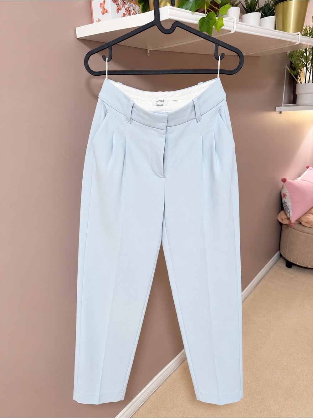 Wilfred Light Blue Cropped Pleated Trousers